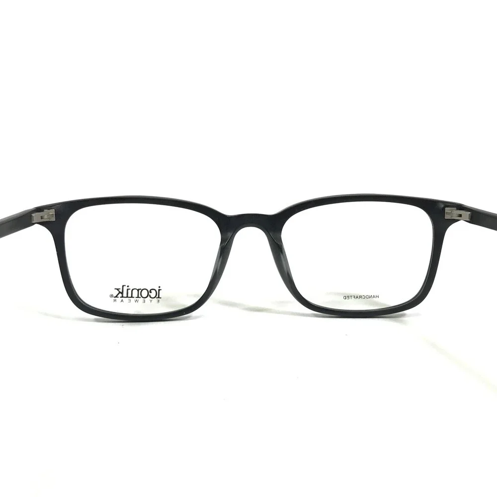 Iconik Eyeglasses Frames Derek C1 Black Square Full Rim 52-19-140